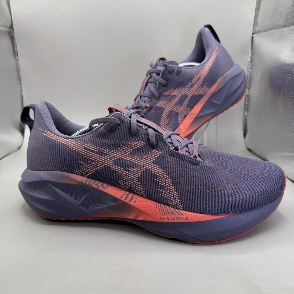 ASICS Novablast 5 Shoes Mens Size 12 Greyish Purple Corral Reef Running Sneakers